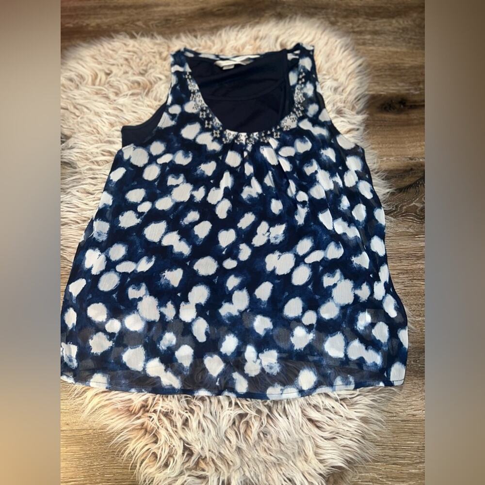 Christopher & Banks Women's Blue Sleeveless Blouse